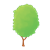 Green Bushy Tree Color PNG