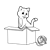 Kitten in a Box Line PNG