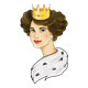 Queen with a gold crown