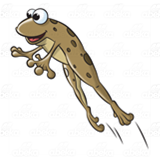 Brown Frog Leaping