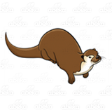 Crouching Brown Otter