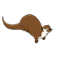 Crouching Brown Otter 