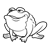 Sitting Green Toad Line PNG