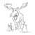 Moose Eating Grass Line PNG