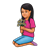 Girl Sitting on Knees Color PNG