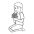 Girl Sitting on Knees Line PDF
