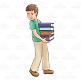 Boy Carrying Books
