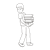 Boy Carrying Books Line PNG