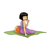 Girl on Blanket Color PDF