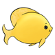 Yellow Fish with large tail