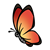Red-Orange Butterfly Color PNG