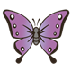 Purple Butterfly with black-tipped wings