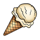 Vanilla Ice-Cream in a waffle cone
