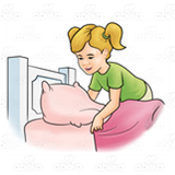 Girl Making Bed