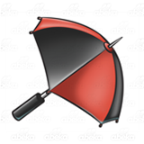 Red and Black Umbrella