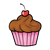 Cupcake in Pink Wrapper Color PNG