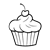 Cupcake in Pink Wrapper Line PNG