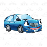 Blue Cartoon Car