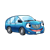 Blue Cartoon Car Color PNG