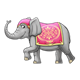 Circus Elephant stepping, with trunk up