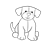 Stuffed Brown Puppy Line PNG