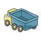 Yellow Dump Truck with blue bed