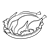 Turkey on Plate Line PNG