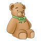 Teddy Bear with green ribbon