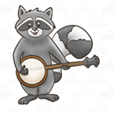Raccoon Strumming Banjo