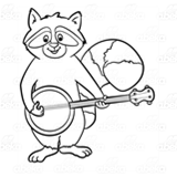 Raccoon Strumming Banjo