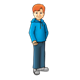 Boy in Blue Sweatshirt standing