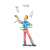 Man in Striped Pants Color PNG