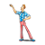 Man in Striped Pants Color PNG
