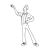 Man in Striped Pants Line PNG