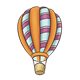 Hot Air Balloon with pink stripes