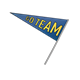 Blue Pennant with yellow writing