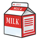 Milk Carton red and white, with label