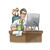 Scientist Sitting at Desk Color PDF
