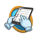 Glove Hands with tablet