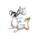 Maynard with binoculars and book