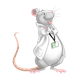 Maynard in a lab coat