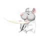Maynard blowing on paper