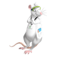 Maynard with lanyard and lab coat