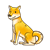 Yellow Dog Sitting Color PNG