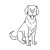 Yellow Dog Sitting Line PNG