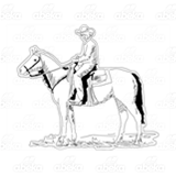 Abeka | Clip Art | Man on Horse—on Orgeon Trail