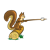 Squirrel on Log Color PNG