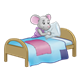 Gray Mouse making bed