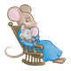 Mother Mouse rocking baby to sleep