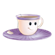 Purple Teacup with face